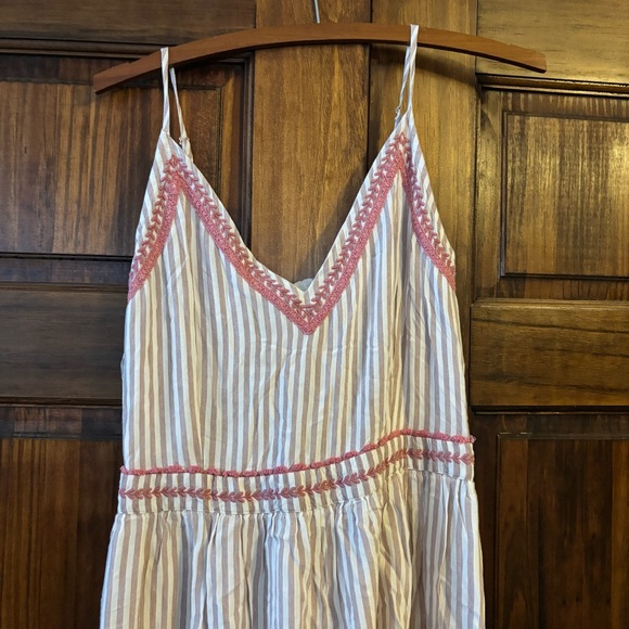 Japna Striped Maxi Dress with Pink Accents - Picture 2 of 4